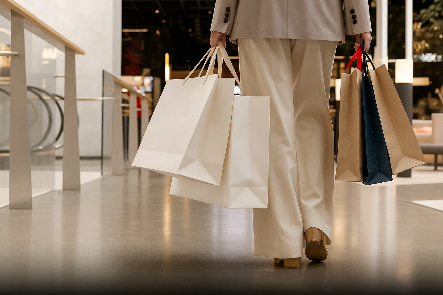 Personal Shopping Düsseldorf - Elegante Frau mit Einkaufstüten